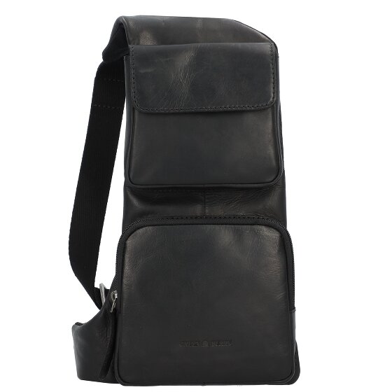 Greenburry Pure Black Sling Bag Leder 30 cm