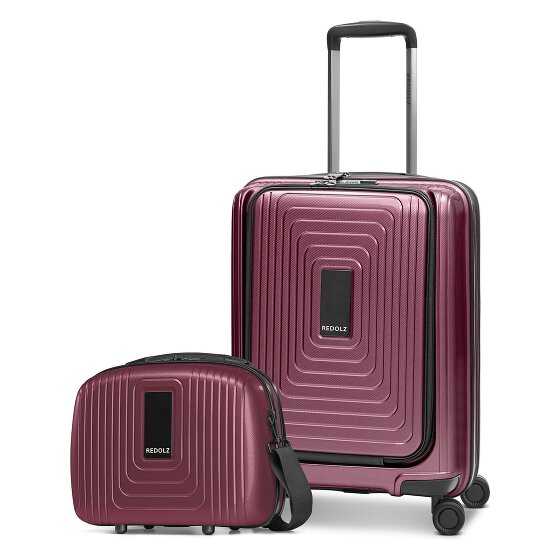 Redolz Essentials 14 Kofferset 2 tlg. Kabinentrolley mit Dehnfalte + Beautycase