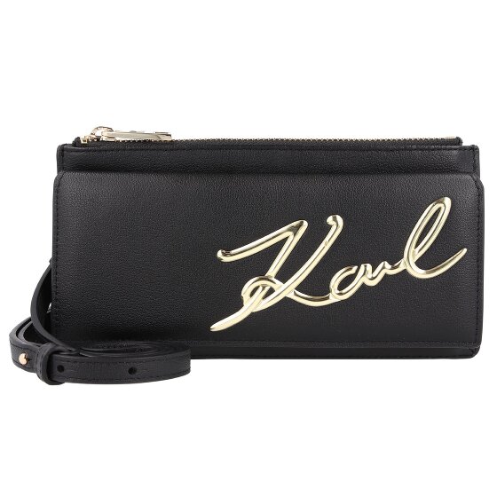 Karl Lagerfeld Signature 2.0 Clutch Tasche Leder 20 cm