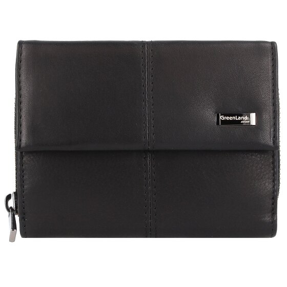 Greenland Nature Black Nappa Geldbörse RFID Schutz Leder 13 cm