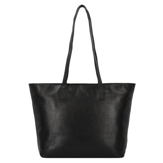 Greenburry Pure Black Shopper Tasche Leder 35 cm Laptopfach