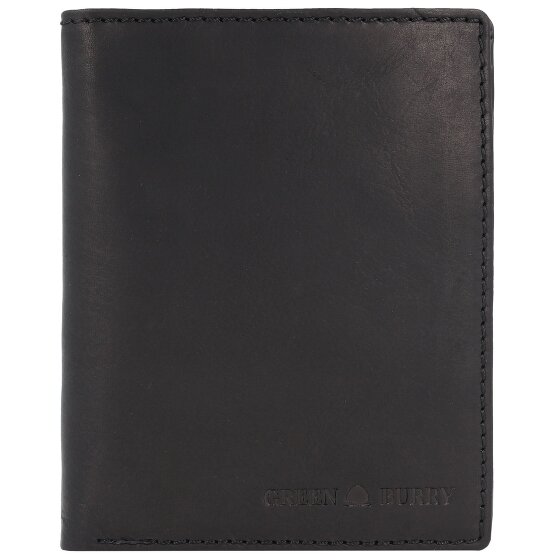 Greenburry Pure Black Geldbörse RFID Schutz Leder 10.5 cm