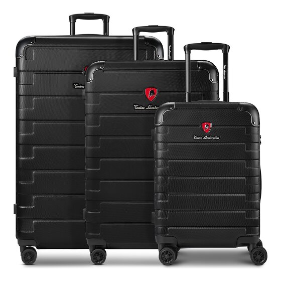 Tonino Lamborghini Milano 4 Rollen Kofferset 3-teilig mit Dehnfalte