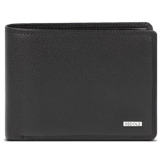 Redolz Leather Essentials QF Geldbörse RFID Leder 12 cm ausklappbar mit Reißverschlussfach