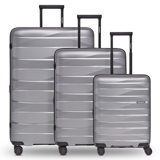 Bergpfeil Travel 4 Rollen Kofferset 3-teilig mit Dehnfalte