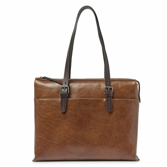 Castelijn & Beerens Rien Schultertasche RFID Schutz Leder 40 cm Laptopfach