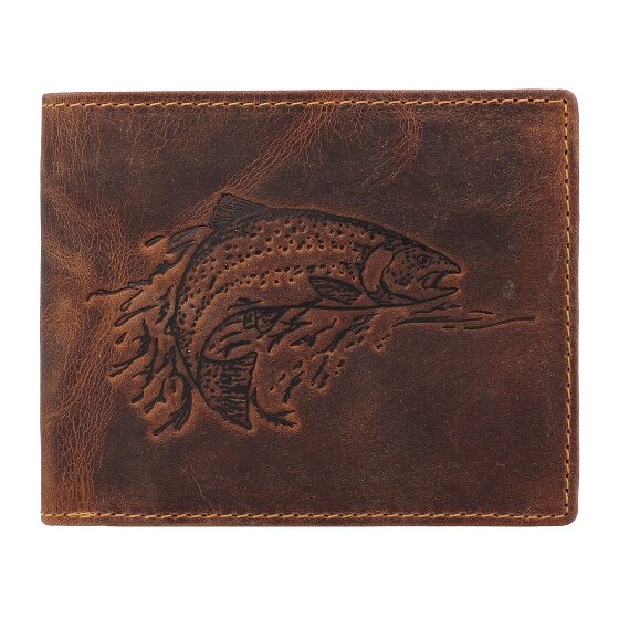 Greenburry Vintage Geldbörse mit Fisch-Prägung Leder 12 cm