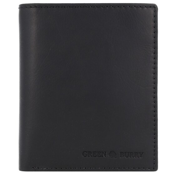 Greenburry Pure Black Geldbörse RFID Schutz Leder 10.5 cm