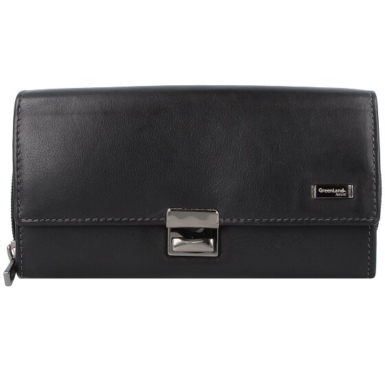 Greenland Nature Black Nappa Kellnerbörse Geldbörse RFID Leder 18 cm