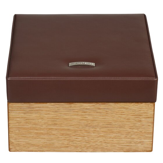 Windrose Wood Schmuckkoffer Leder 18 cm