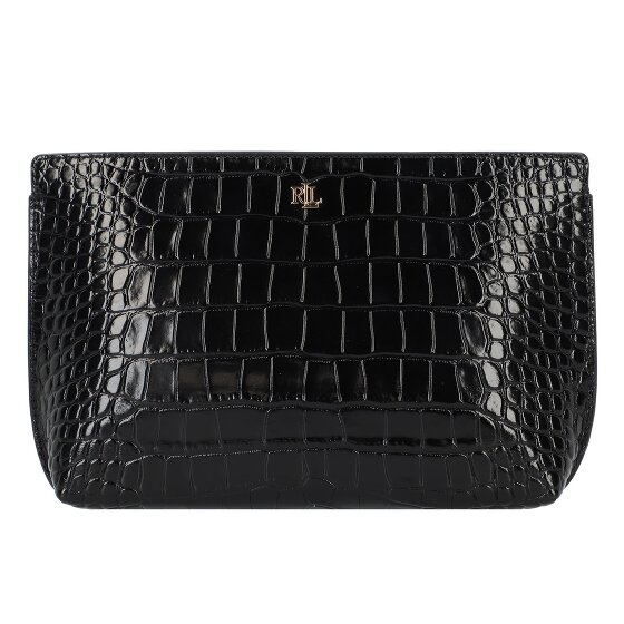 Lauren Ralph Lauren Top Clutch Tasche Leder 28 cm schwarz