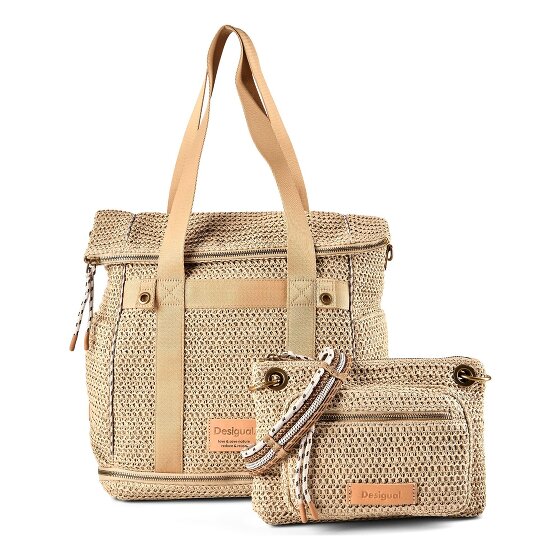 Desigual Raffia Schultertasche 29 cm mit Dehnfalte