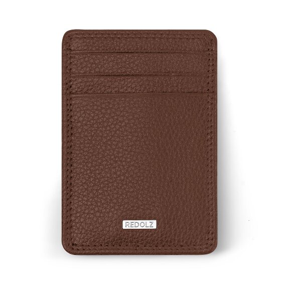 Redolz Leather Essentials Kreditkartenetui RFID Leder 7 cm mit Geldscheinklammer