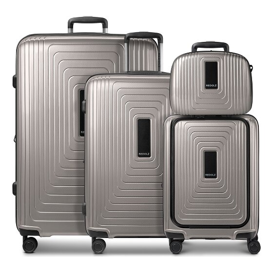 Redolz Essentials14 4-Rollen Kofferset Beautycase 4tlg mit Dehnfalte Laptopfach