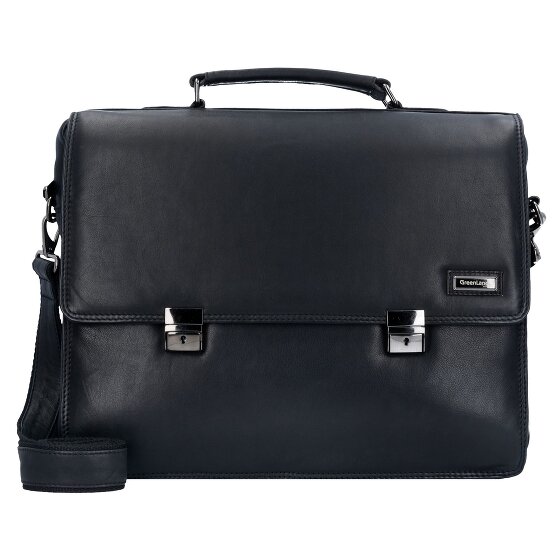 Greenland Nature Black Nappa Aktentasche Leder 40 cm Laptopfach