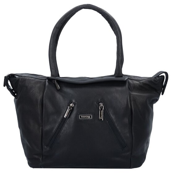 Greenland Nature Black Nappa Shopper Tasche Leder 33 cm