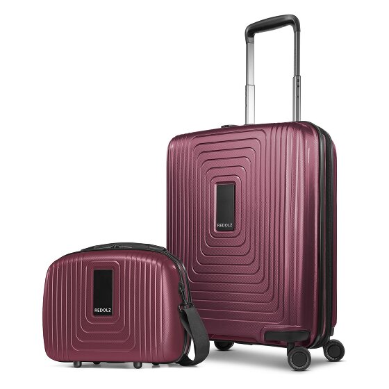 Redolz Essentials 14 Kofferset 2 tlg. Kabinentrolley mit Dehnfalte & Beautycase