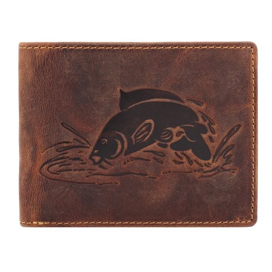 Greenburry Vintage Geldbörse mit Fisch-Prägung Leder 12 cm