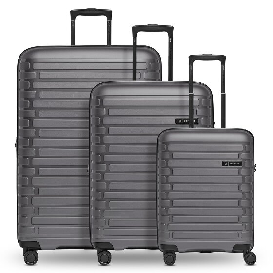 Pactastic Collection 04 THE THREE SET + 4 Rollen Kofferset 3-teilig mit Dehnfalte