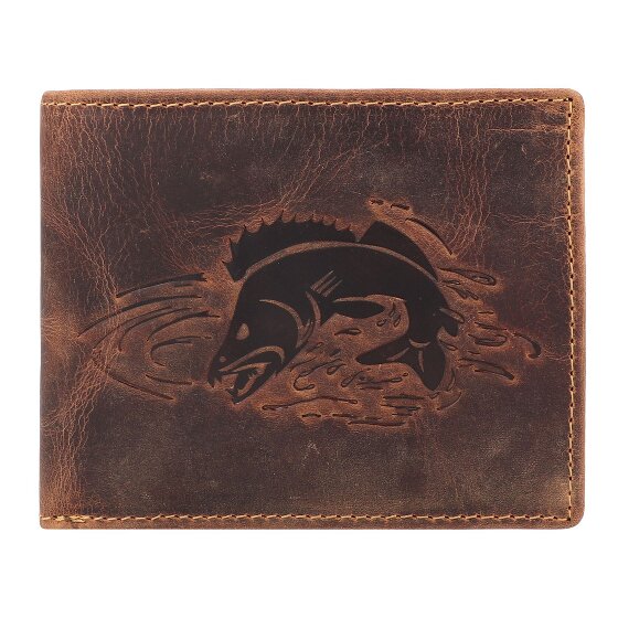 Greenburry Vintage Geldbörse mit Fisch-Prägung Leder 12 cm