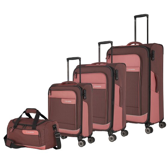 Travelite Viia 4 Rollen Kofferset 4-teilig mit Dehnfalte
