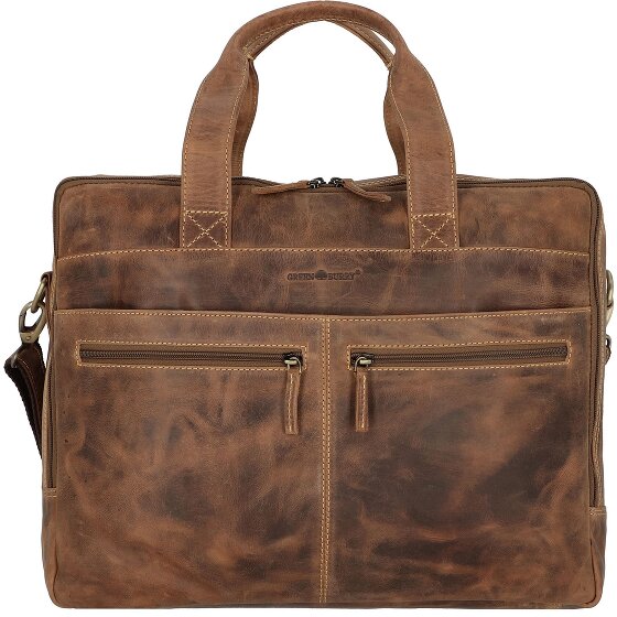 Greenburry Vintage Aktentasche Leder 42 cm Laptopfach