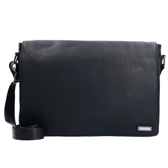 Greenland Nature Black Nappa Messenger Leder 38 cm
