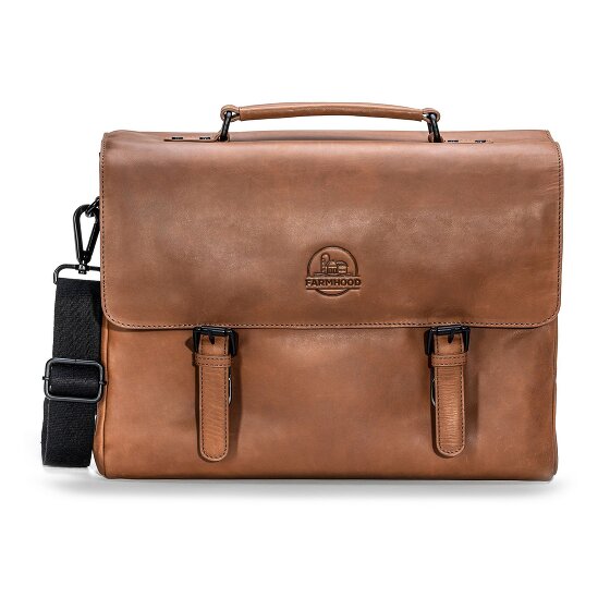 Farmhood Nashville Aktentasche XXL 3 Fächer Leder 39 cm