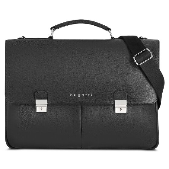 bugatti Valencia Aktentasche XL Leder 3-Hauptfächer 43 cm Laptopfach