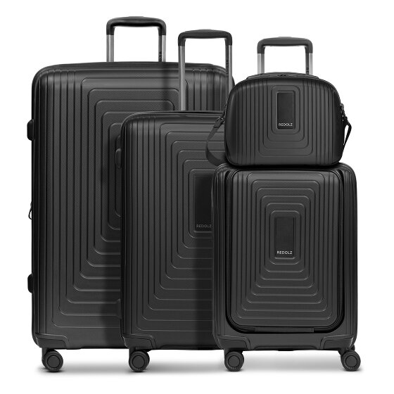 Redolz Essentials 14 4-Rollen Kofferset + Beautycase 4 tlg. mit Dehnfalte + Laptopfach