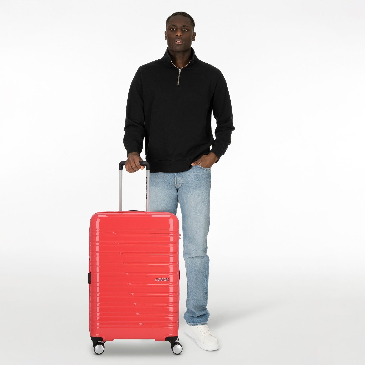 American Tourister FLASHLINE POP 4 Rollen Trolley M 67 cm mit Dehnfalte coral pink bei welovebags