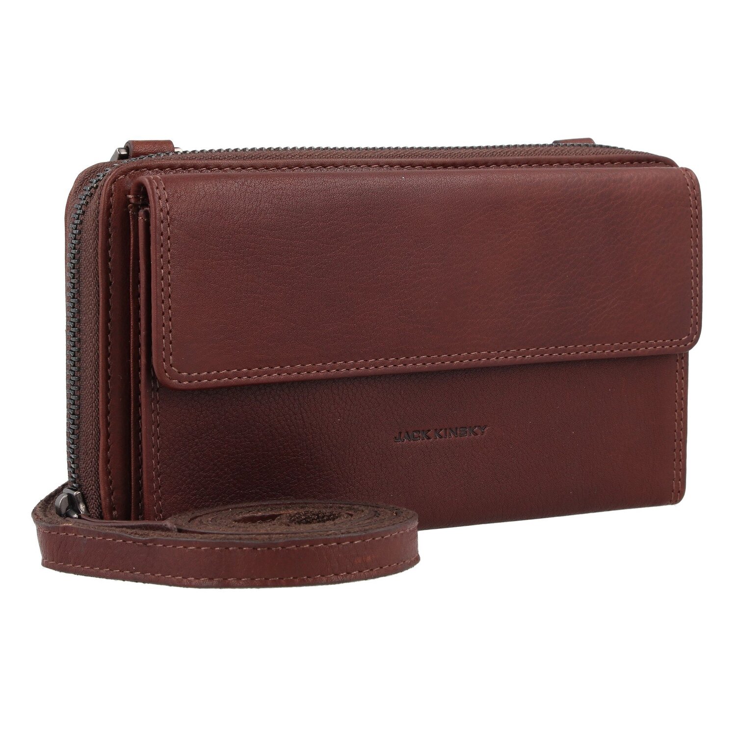 Jack Kinsky Clutch Geldbörse Leder 19 cm mokka bei welovebags.de
