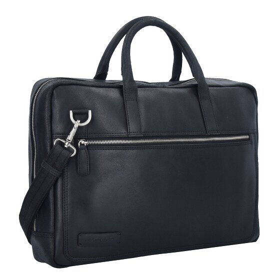Plevier Vintage London Aktentasche RFID Schutz Leder 41 cm Laptopfach
