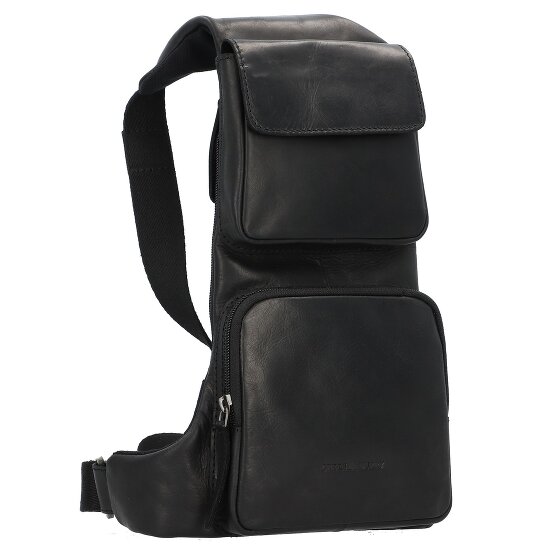 Greenburry Pure Black Sling Bag Leder 30 cm