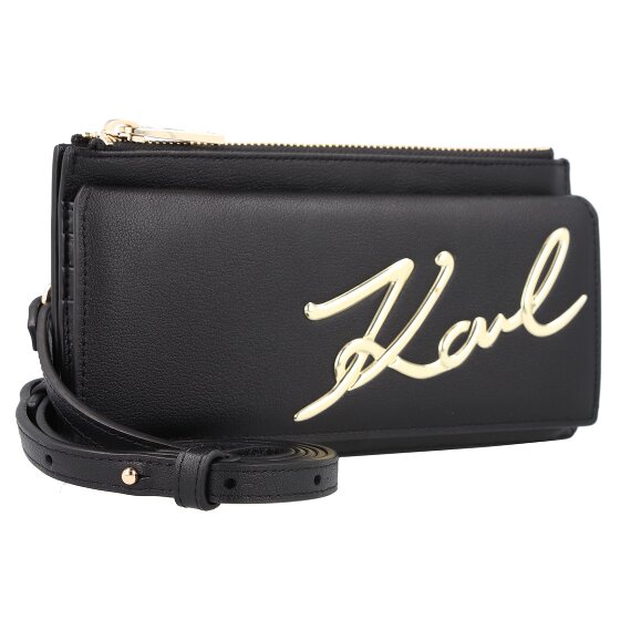 Karl Lagerfeld Signature 2.0 Clutch Tasche Leder 20 cm