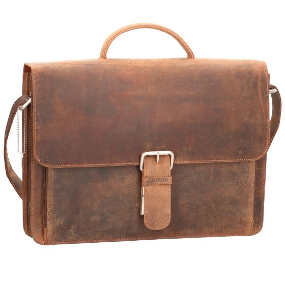 Plevier Retro Darwin Aktentasche Leder 41 cm Laptopfach
