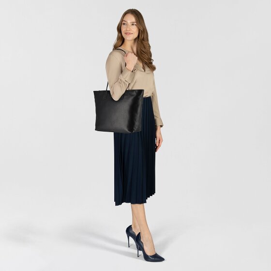 Greenburry Pure Black Shopper Tasche Leder 35 cm Laptopfach