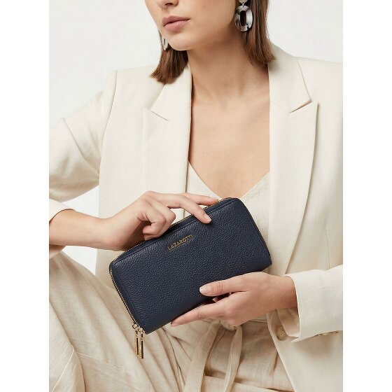 Lazarotti Bologna Leather XL Double Zip-Around Geldbörse RFID Leder 20 cm