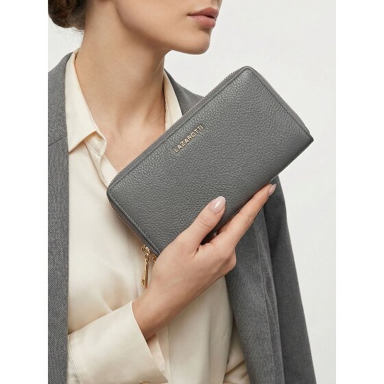 Lazarotti Bologna Leather XL Double Zip-Around Geldbörse RFID Leder 20 cm