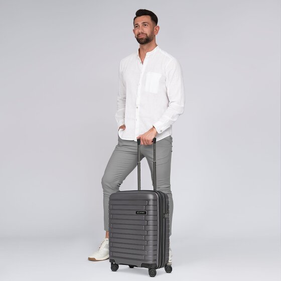 Pactastic Collection 04 THE CABIN + 4 Rollen Kabinentrolley S 55 cm mit Dehnfalte