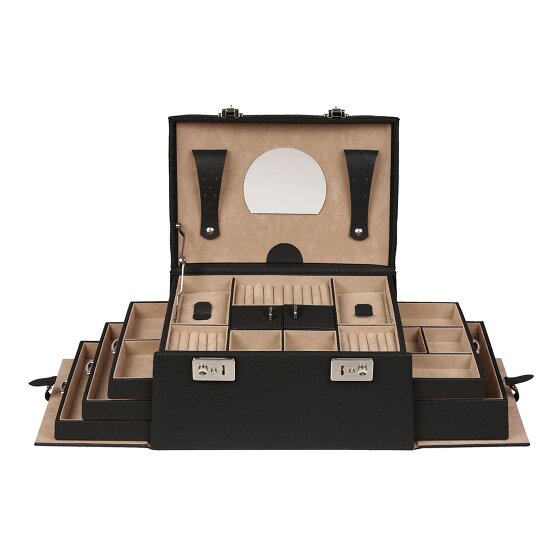 Windrose Beluga Schmuckkasten Leder 29.5 cm