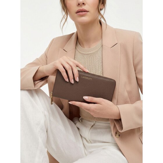 Lazarotti Bologna Leather XL Zip-Around Geldbörse Leder 19 cm