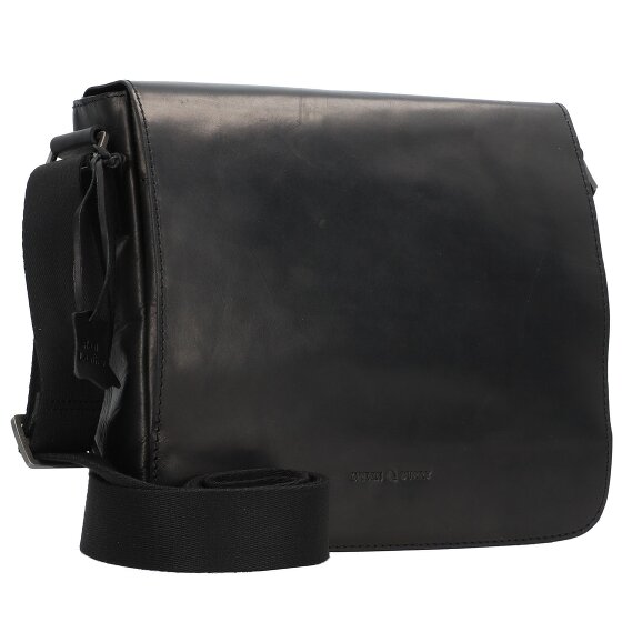 Greenburry Pure Black Umhängetasche Leder 26 cm