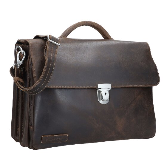 Plevier Vintage Oxford Aktentasche RFID Schutz Leder 40 cm Laptopfach