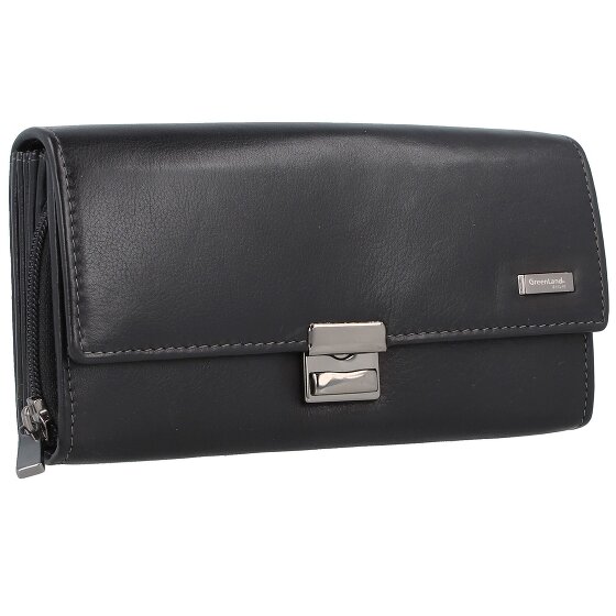 Greenland Nature Black Nappa Kellnerbörse Geldbörse RFID Leder 18 cm