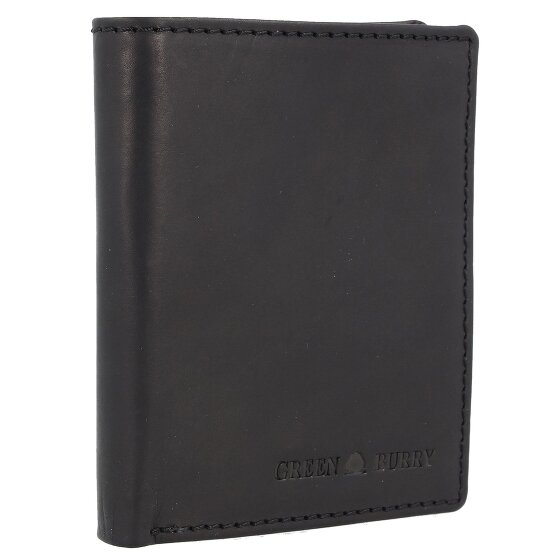 Greenburry Pure Black Geldbörse RFID Schutz Leder 11 cm