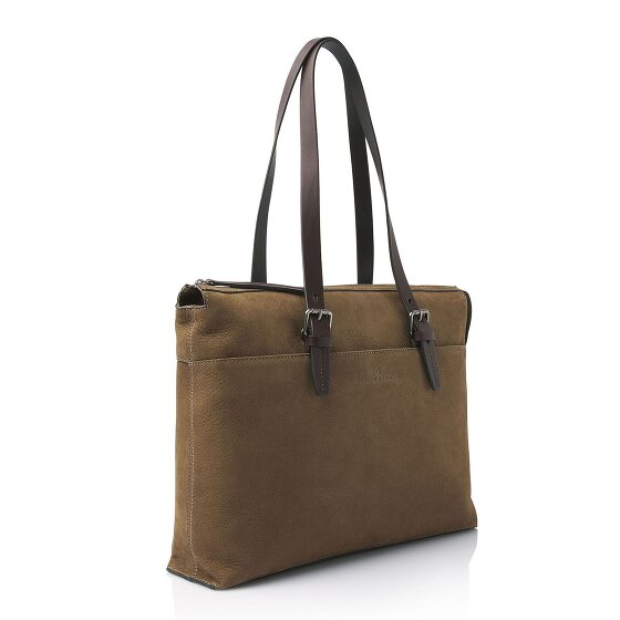 Castelijn & Beerens Nubuck Schultertasche Leder 40 cm Laptopfach