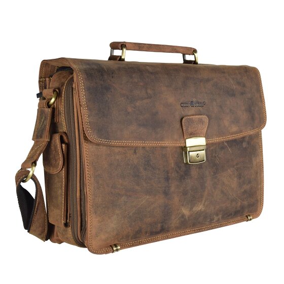 Greenburry Vintage Aktentasche Leder 40 cm Laptopfach