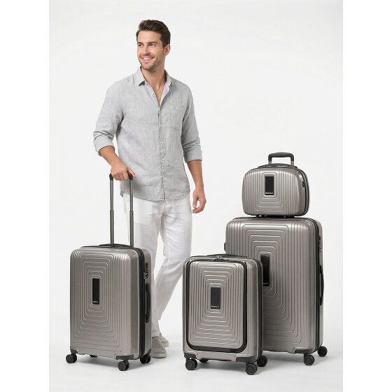 Redolz Essentials14 4-Rollen Kofferset Beautycase 4tlg mit Dehnfalte Laptopfach