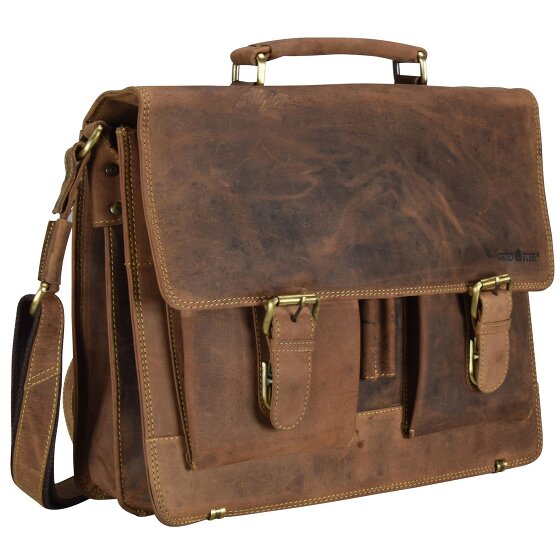 Greenburry Vintage Aktentasche Leder 40 cm Laptopfach